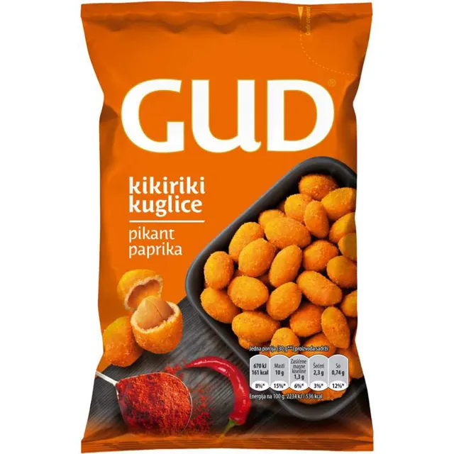 Kikiriki kuglice oblozene paprikom 95g Gud