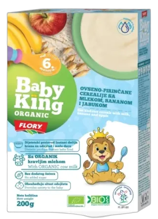 Baby King ORG. cerea.mleko/voće 6m+ 200g