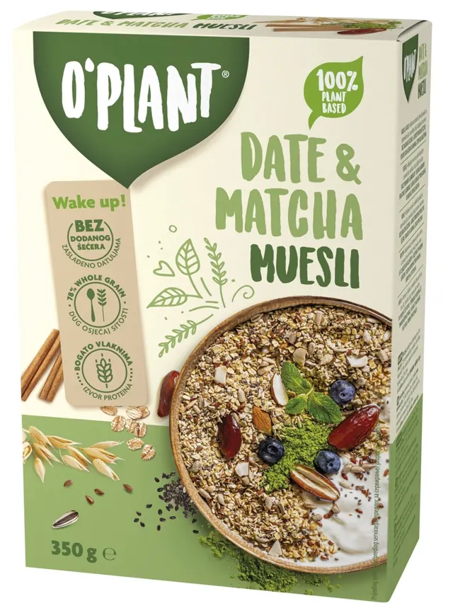 MUESLI DATE&MATCHA 350GR OPLANT PODRAVKA