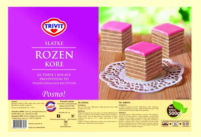 SLATKE ROZEN KORE 500gr TRIVIT TRIVIT