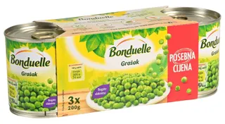 POVRĆE KONZERVIRANO MULTIPAK GRAŠAK 3 X 200GR BONDUELLE