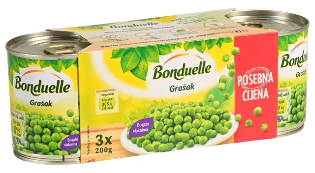 POVRĆE KONZERVIRANO MULTIPAK GRAŠAK 3 X 200GR BONDUELLE BONDUELLE