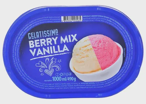 SLADOLED VANILA Š VOĆE 1000ML GELAT GELATISSIMO