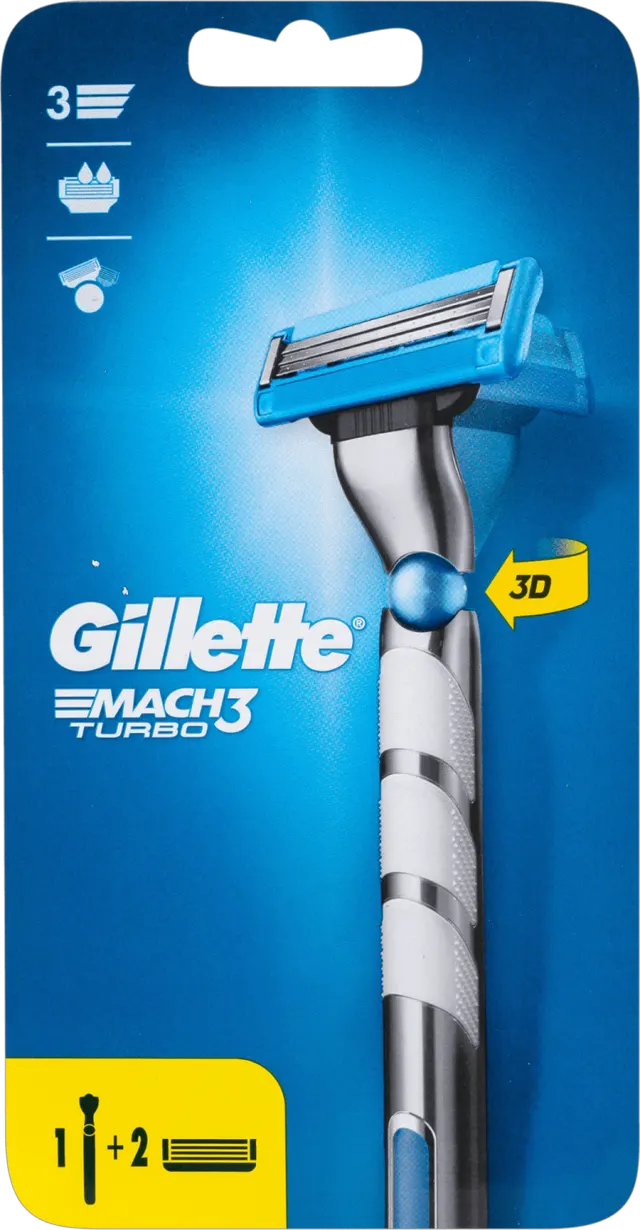 Gillette MACH3 turbo brijač drš.+2dopune Gillette