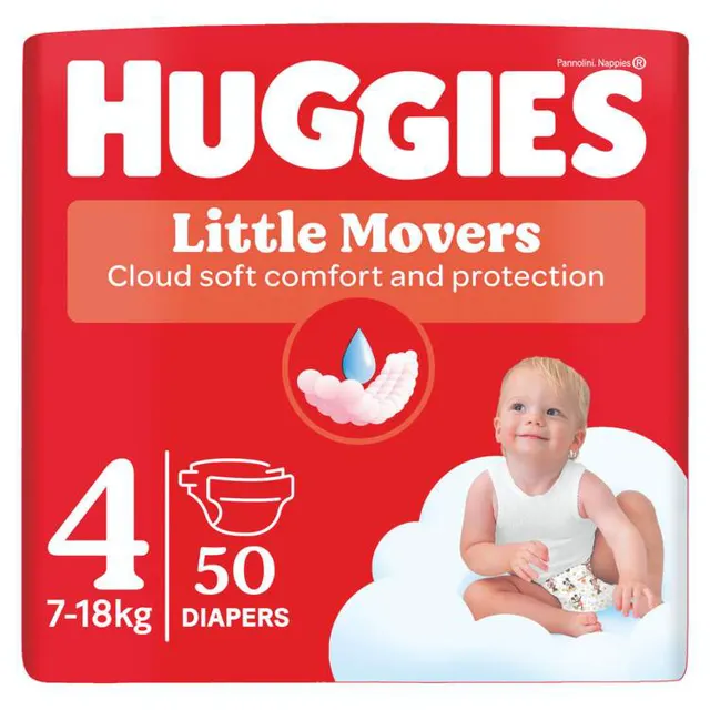 Huggies Little Movers pelene Jumbo 4 P50 18 kg HUGGIES