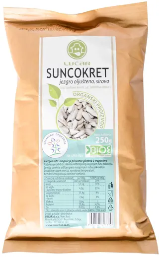 SUNCOKRET ORGANSKI JEZGRO SIROVO LUČAR 250G