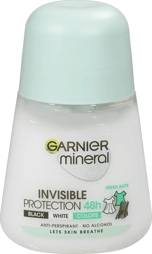 DEO ROLL ON WOMEN MINERAL INVIS BLACK WHITE&COLOR 50ML GARNIER GARNIER