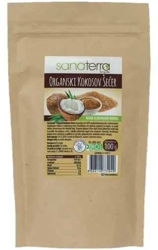 KOKOSOV ŠEĆER ORG 250G SANATERRA
