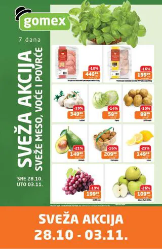 Gomex katalog 28.10.–03.11., naslovna strana