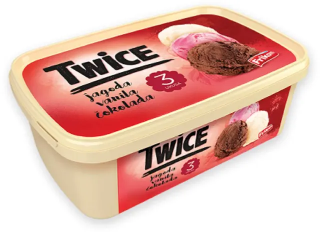 Sladoled Twice vanila cokolada jagoda 1650 ml Twice