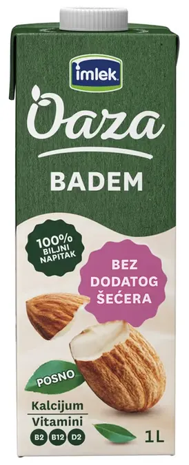 NAPITAK IMLEK OAZA OD BADEMA BEZ DODATOG ŠEĆERA 1L IMLEK