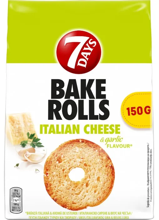 7DAYS BAKE ROLLS ITAL. CHEESE&GARLIC 150G 7 DAYS