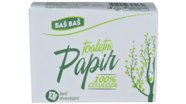 TOALETNI PAPIR 2SL 100% CELULOZA BAŠ BAŠ 1/1 BAS BAS