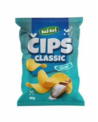 ČIPS CLASSIC SLANI BAŠ BAŠ 150G BAS BAS