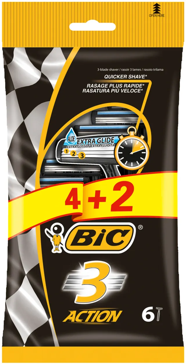Brijac muski BIC3 Action kesica 4+2 2 kom BIC