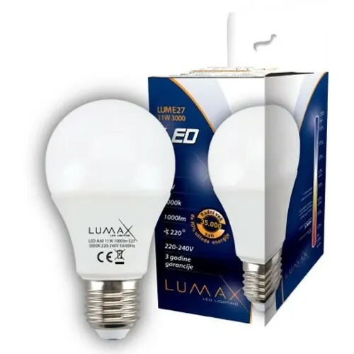 Sijalica LED E27 11W 3000k Lumax Alfa distribucija DOO Beograd