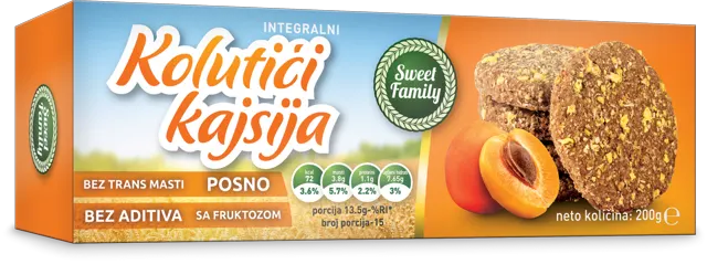 Keks kolutici kajsija 200g Sweet family