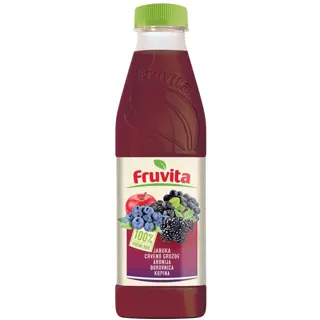 SOK JABUKA CR.GROZDJE ARONIJA BOROVNICA KUPINA 100% 0.8l FRUVITA