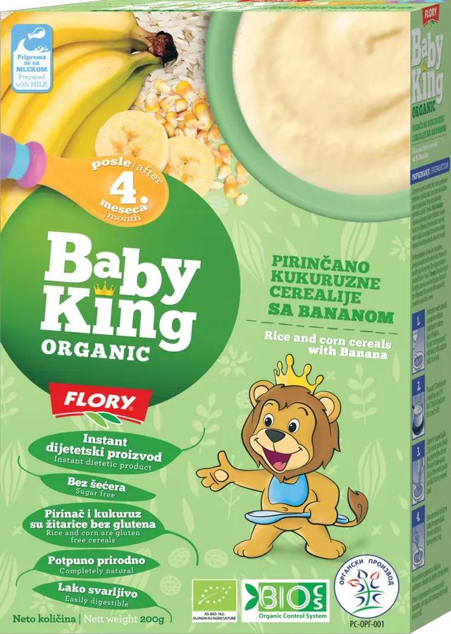 Baby King ORGANIC cerea. sa bananom 200g BABY KING
