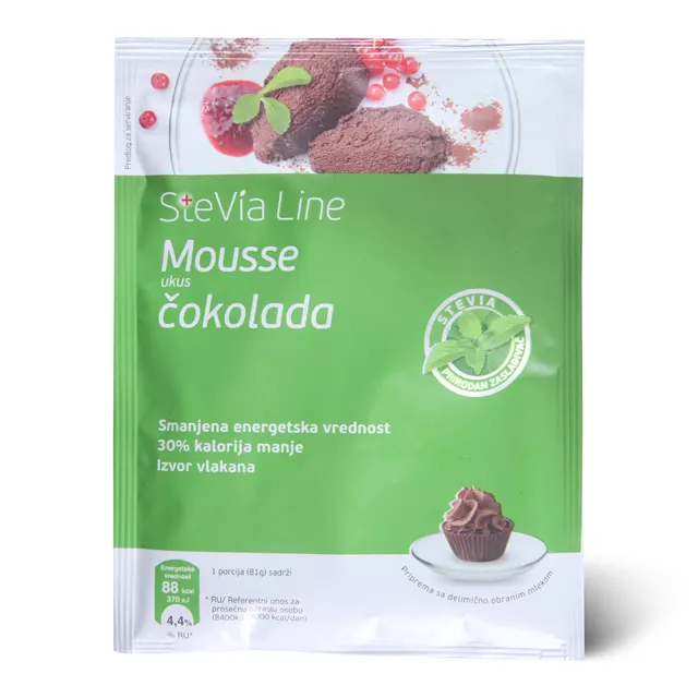 Mousse SteviaLine/cokolade i zasladj.75g Stevia Line