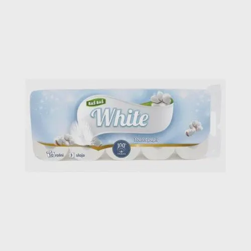 TOALETNI PAPIR 3SL SOFT&WHITE BAŠ BAŠ 10/1 BAS BAS