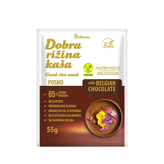 KAŠA RIŽINA SA BELGIJSKOM ČOKOLADOM 55GR DOBRA DOBRA OVSENA GRANOLA