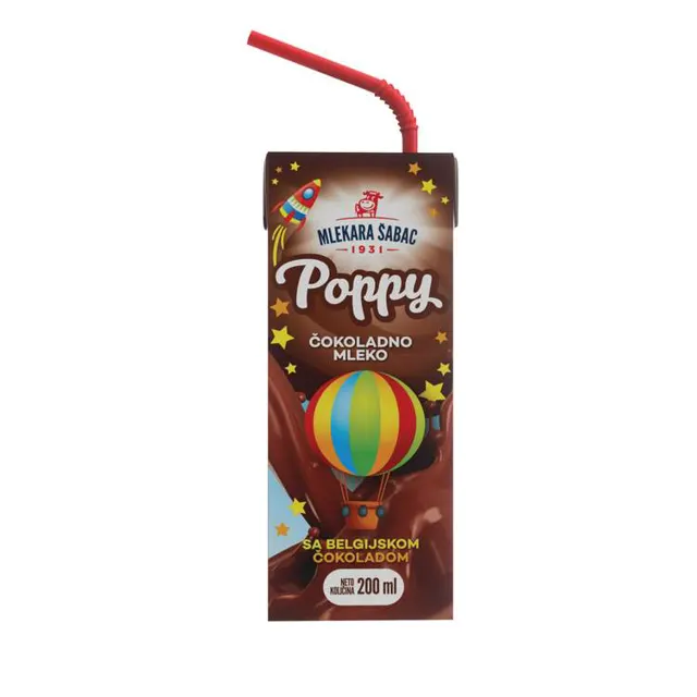 Cokoladno mleko Poppy 200ml Mlekara Sabac