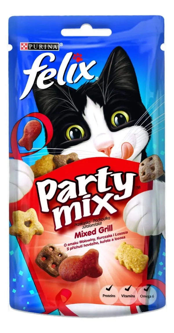 Felix party mix snacks za macke mixed griil 60g 8 FELIX