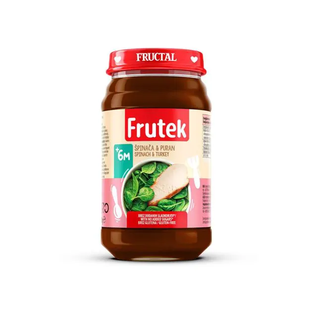 Frutek kasa spanac 190g FRUCTAL