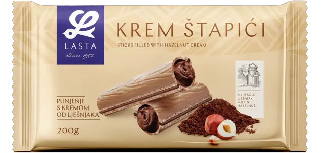 ŠTAPIĆI KREM LEŠNIK 200GR LASTA LASTA
