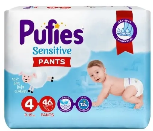 PELENE PUFFIES SENSITIVE PANTS MAXI 4 9-15KG 46/1 FICOSOTA