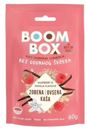 OVSENA KAŠA BOOM BOX MALINA VANILA 60G