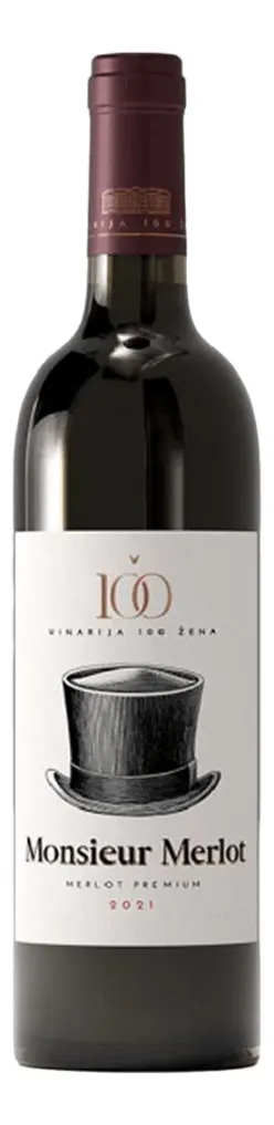 Vino crv.Monsieur Merlot 100 Zena 0,75l