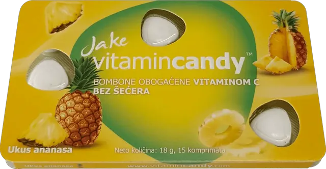 Jake Vitamincandy Ananas 15/1 bombone 18 g JAKE