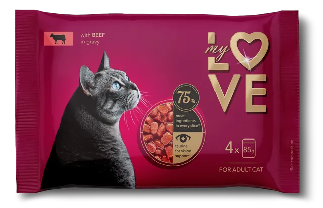 HRANA ZA MACKE SOS MY LOVE GOVEDINA 4*85G