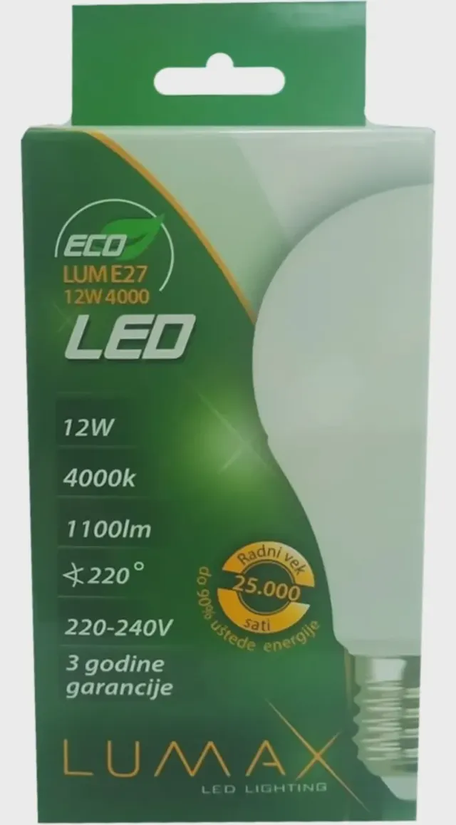 Sijalica LED ECO E27 12W 4000K Lumax Alfa distribucija DOO Beograd