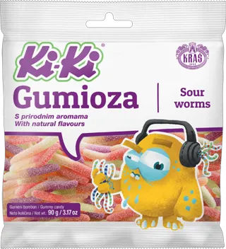 Bombone gumene Sour Worms Ki-Ki 90g