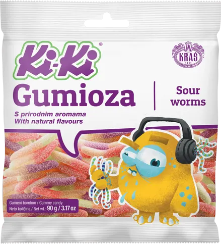 Bombone gumene Sour Worms Ki-Ki 90g Ki-ki