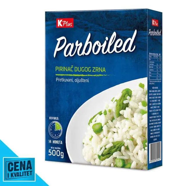 PIRINAČ PARBOILED 500G K PLUS K PLUS