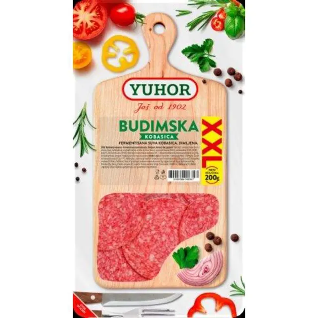kobasica budimska XXL slajs 200gr yuhor YUHOR