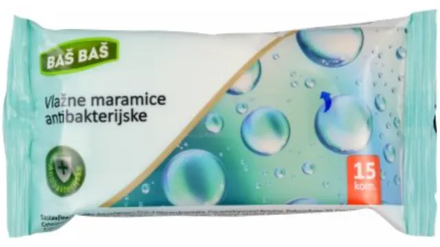 VLAŽNE MARAMICE ANTIBACTERIAL BAŠ BAŠ 15/1 BAS BAS