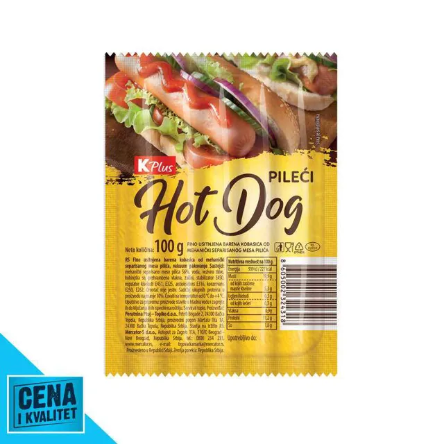 HOT DOG PILEĆI 100G K PLUS K PLUS
