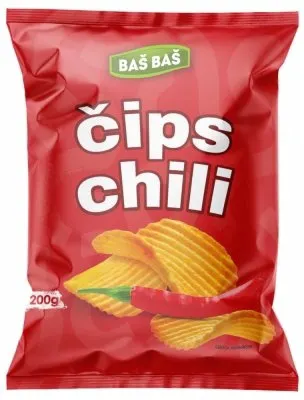 ČIPS REBRASTI CLASSIC ČILI BAŠ BAŠ 200G BAS BAS