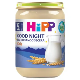 MLEČNA KAŠICA ZA LAKU NOĆ PŠENIČNI GRIZ 190GR HIPP