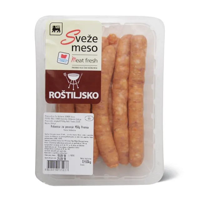 Kobasica za pecenje 450g Sveze M Maxi mesara pakovano meso
