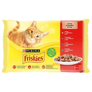 Preliv za macke Friskies meso 4x85g