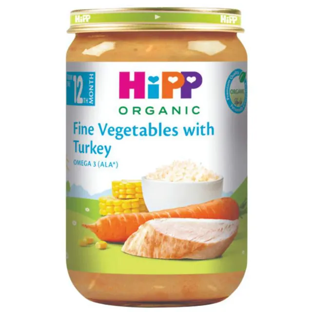 Kasica Hipp povrce,curetina 220g Hipp
