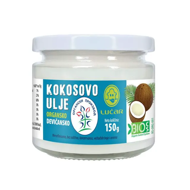 Kokosovo ulje hl.cedjeno dev.organ.150g Lucar