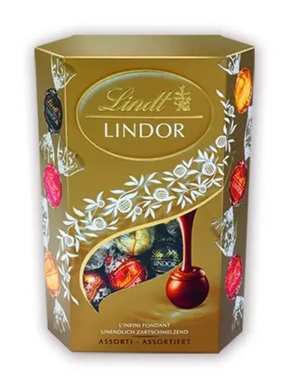 BOMBONJERA LINDOR 200G ASSORTI CORNET GOLD