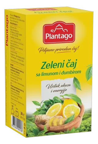 ČAJ ZELENI SA LIMUNOM I ĐUMBIROM 30GR PLANTAGO